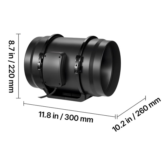 dokea 8 Inline Duct Fan Kit - 180 CFM with Carbon Filter - Grow Tent Ventilation System
