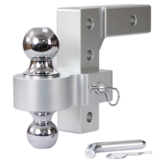 dokea Adjustable Trailer Drop Hitch, 2 Receiver, 6 Drop, 2 Ball, 6000lbs GTW
