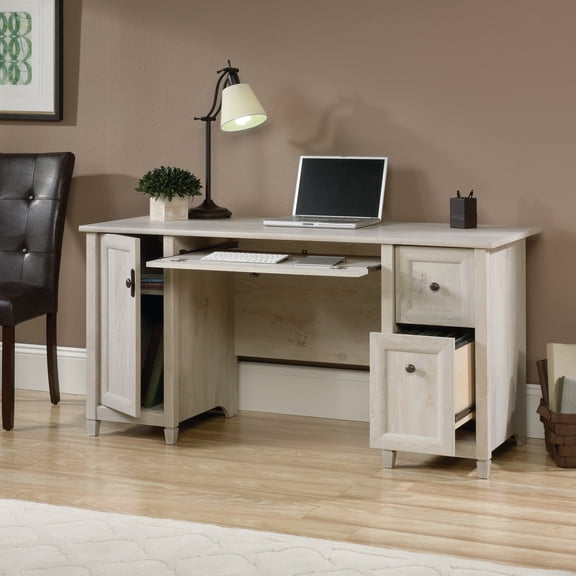dokea Coastal Computer Desk with Keyboard Tray, Gray Finish