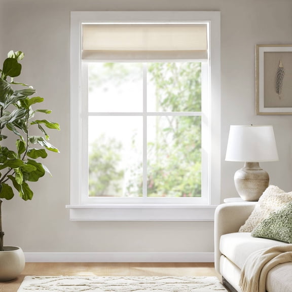 dokea Cordless Roman Blind Fabric, 39x64 Window Panel, 100% Polyester