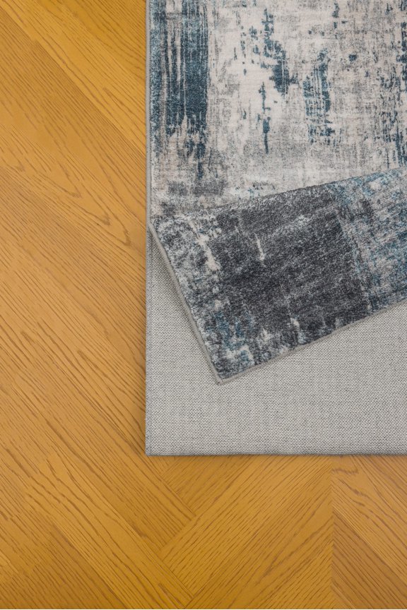 Crystal GC_MET8001 2x7 Blue Runner Rug Modern Abstract Area Rug
