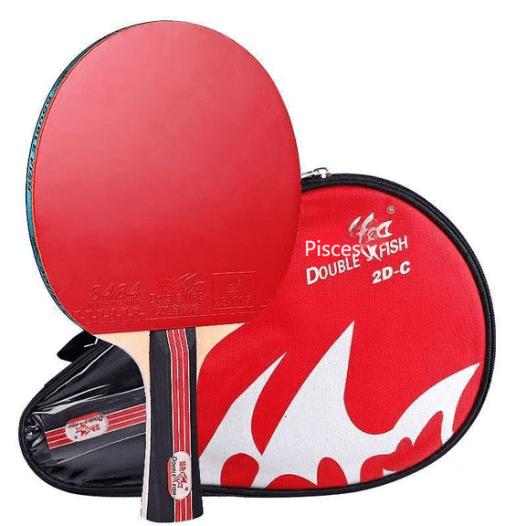 dokea Double Fish Table Tennis Racket - Blue/White - Single Paddle for Beginners