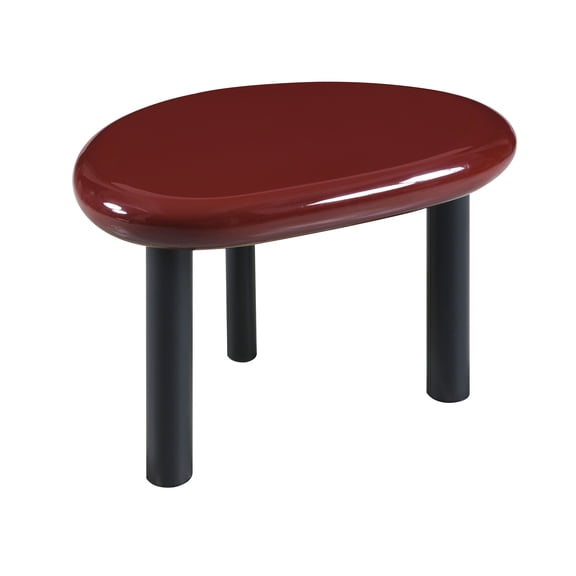 dokea Eddie Red High Gloss End Table - MDF & Metal - Black - 60mm Top - End Tables