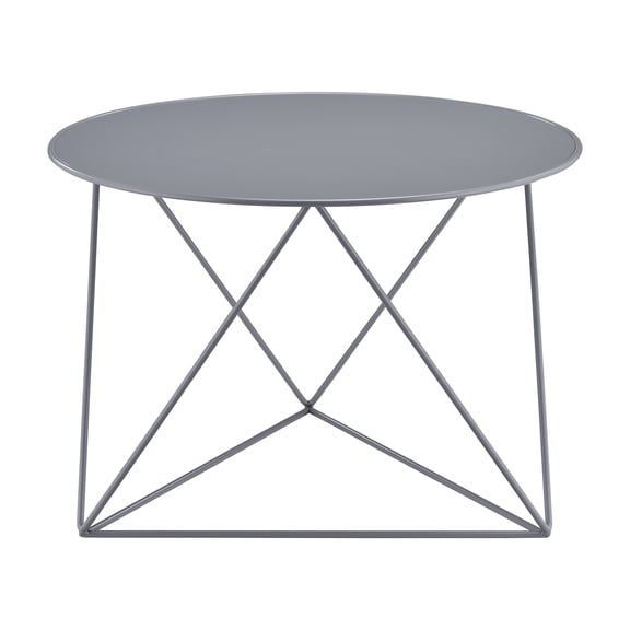 dokea Epidia Gray Accent Table - Round Metal Display Table 3 Legs