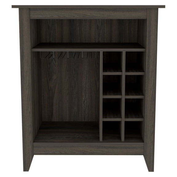 dokea Essential Bar Cabinet - Espresso - 6 Wine Racks, 1 Shelf, 1 Drawer