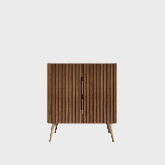 dokea Etna 30" Striped Walnut Freestanding Bathroom Vanity Cabinet No Sink Included