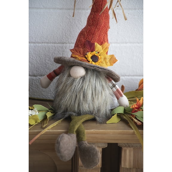 dokea Fabric Gnomes with Maple Leaf - 2 Piece Set, 5.5x3.5x20.5"