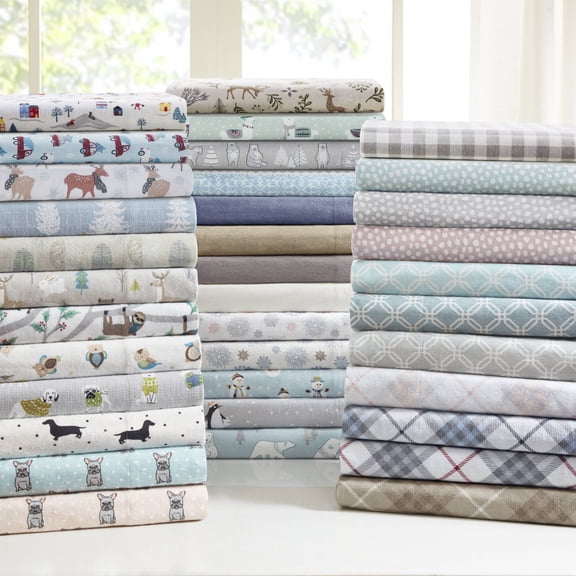dokea Gray Herringbone Check Sheet Set - 4 PC Twin XL 100% Cotton