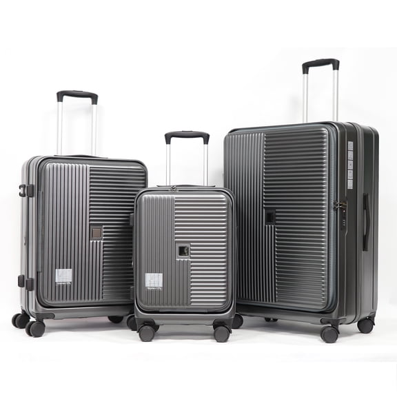 dokea Hardshell Luggage Set - 3 Piece Suitcases Grey TSA Approved 20 24 28