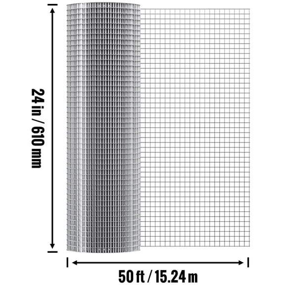 dokea Hardware Cloth Roll - 1/2" x 24"x 50ft - 19 Gauge Galvanized Wire Mesh - Chicken Wire Fencing