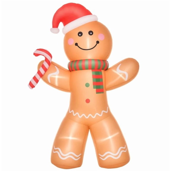 dokea Inflatable Gingerbread Man - 66" LED Christmas Yard Decoration with Lights
