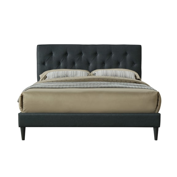 dokea King Sized Channel Bed in a Box - Black Polyester w/ USB Charging