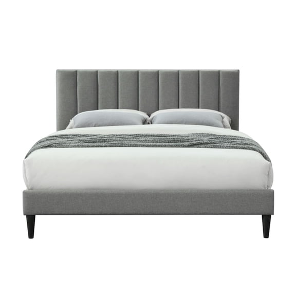 dokea King Sized Channel Bed in a Box - Gray Polyester USB Charging