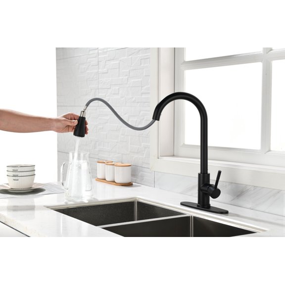 dokea Kitchen Faucet with Pull Out Spray - 360 Rotation - Chrome