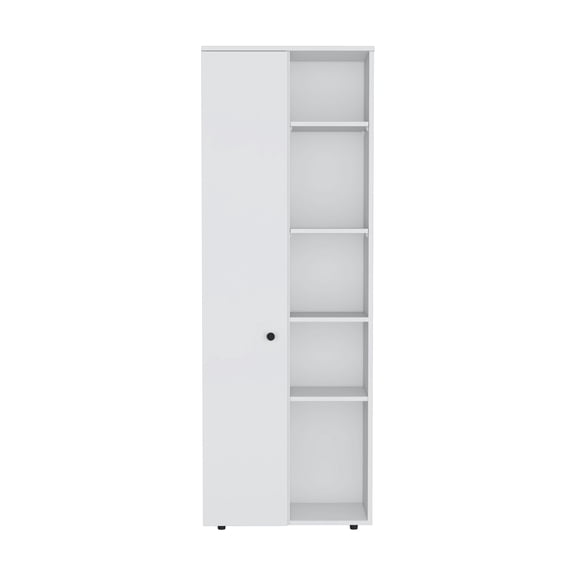 dokea Kitchen Pantry Storage Cabinet - 5 Shelves, Laminated Particle Board, White