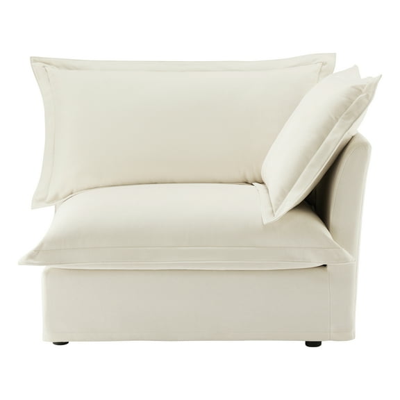 dokea Koala Sofa RSF W/Pillow - Cream Chenille - 300 lbs Capacity - Sofas