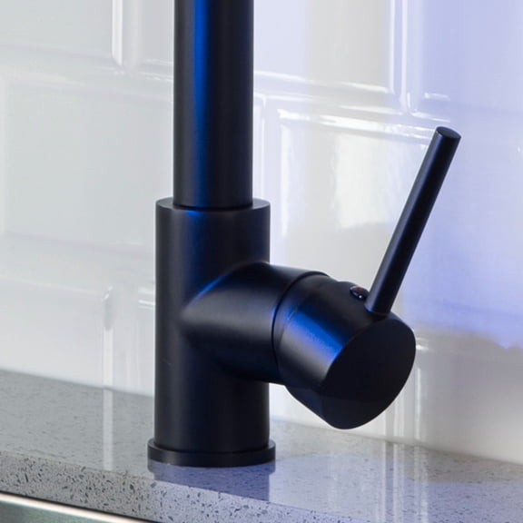 dokea LED Commercial Kitchen Faucet with Pull Down Sprayer, Single Handle, Black