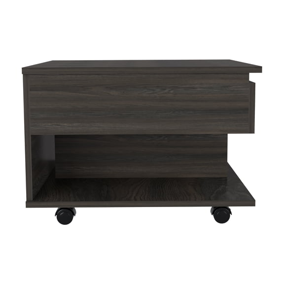 dokea Luanda Lift Top Coffee Table - Espresso - 1 Shelf, Casters