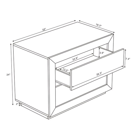 dokea Nightstand in Natural Oak - 32 Modern Nightstand with Drawers - Whitewashed Oak Finish
