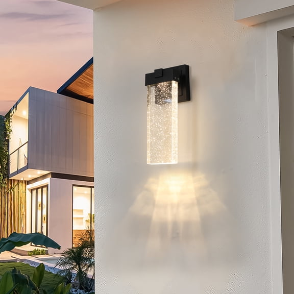 dokea Outdoor Waterproof LED Crystal Wall Lamp - 2 Pack, 12W Each