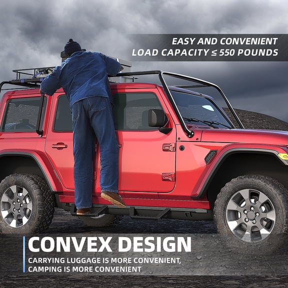 dokea Running Boards for 18-26 Jeep Wrangler JL Black Side Steps