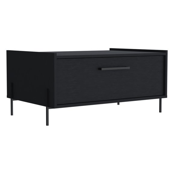 dokea Shan 15 High Minimalistic Coffee Table - Black with Pull-Down Cabinet