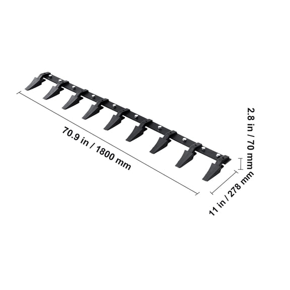 dokea Tractor Bucket Tooth Bar - 72" 9 Teeth - 4560 lbs Load Capacity