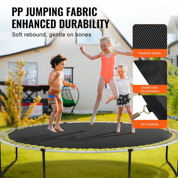 dokea Trampoline Mat Replacement 12ft Round, 72 V-Rings, PP Material Durable Jumping Pad