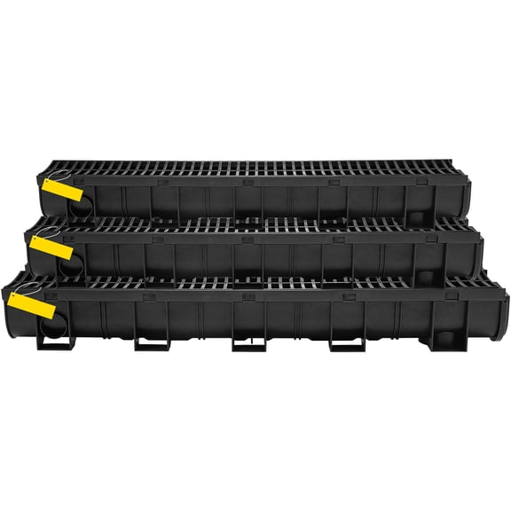 dokea Trench Drain System - 6 Pack, 5.9" HDPE Grate