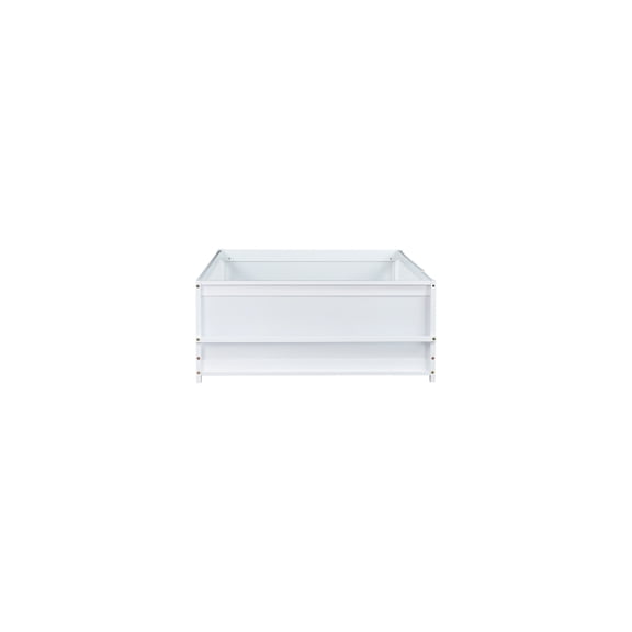 dokea Twin Size Floor Bed with Book Rack, White