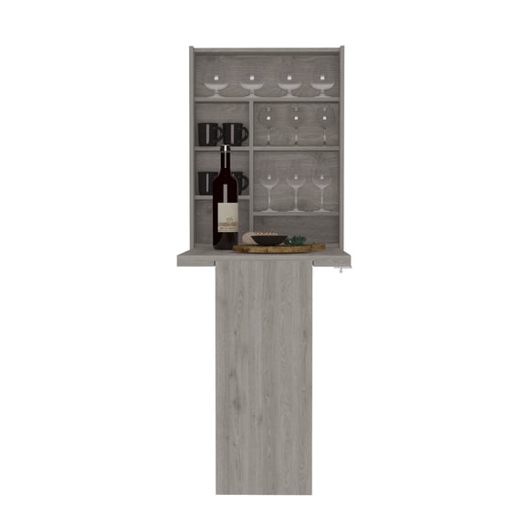dokea Wall Foldable Table with Shelves, Light Gray  23.6W x 12.3D x 30H
