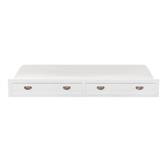 dokea White Trundle Bed with Casters - Bedroom Storage Furniture 1pc