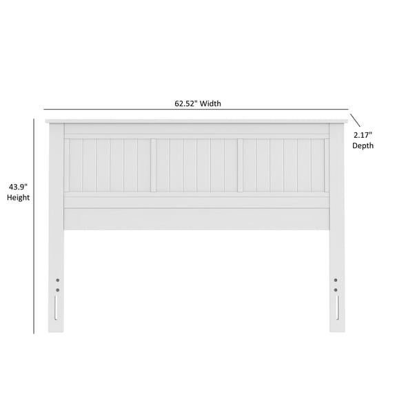 dokea Window Pane Wood Queen Panel Headboard - White