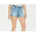 thumbnail image 1 of dollhouse Juniors Denim Rainbow Stripe Cutoff Shorts, 1 of 2