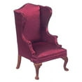 thumbnail image 1 of dollhouse miniature furniture fireside black and walnut wing back chair armchair, 1 of 1