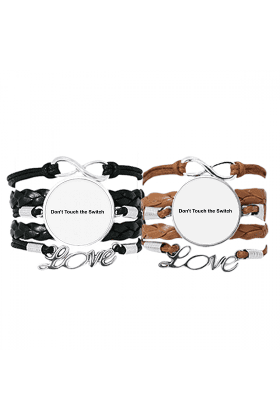 don't touch switch black symbol bracelet hand strap leather wristband double set