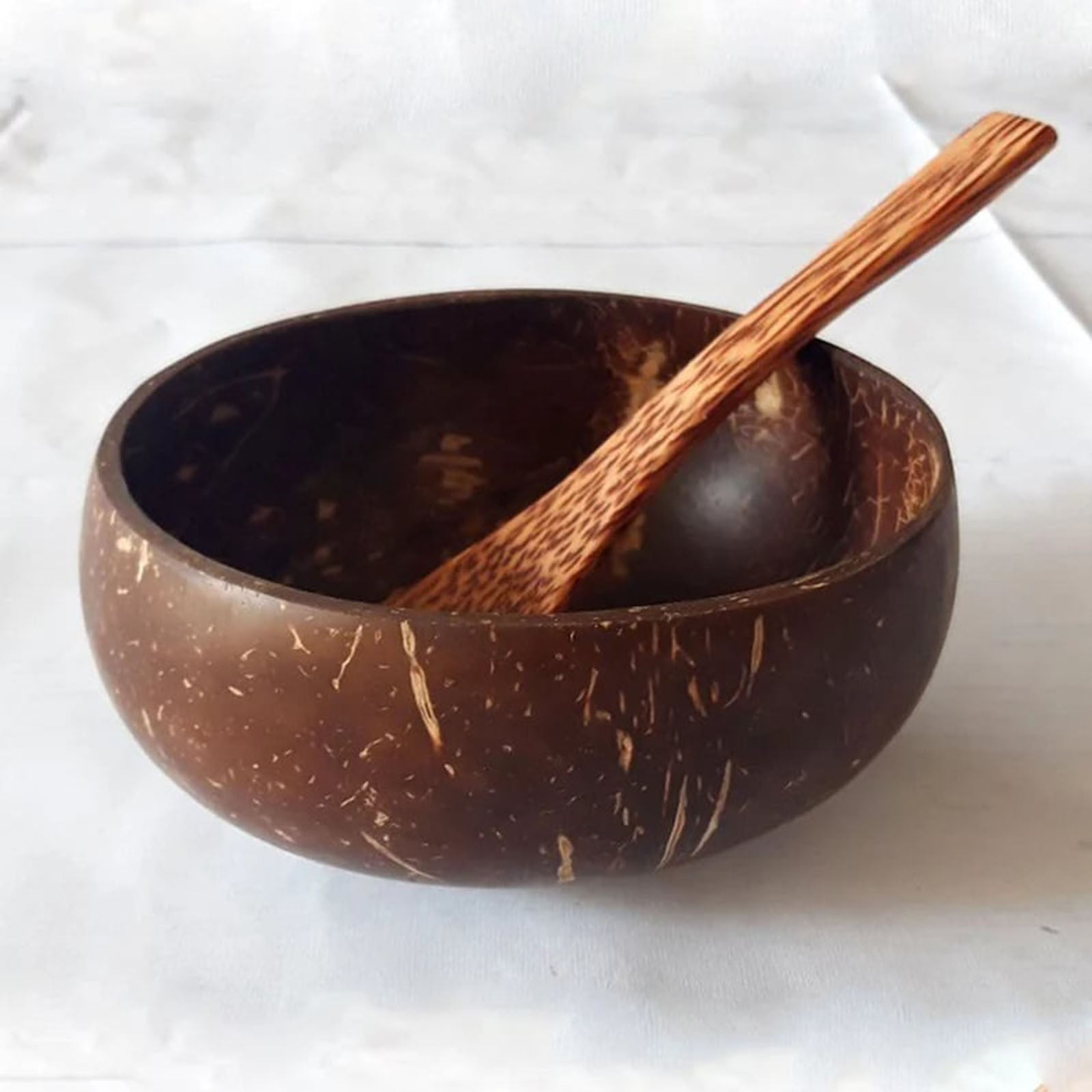 dongrere Wood Bowl, Coconut Bowls with Wooden Spoon, Polished Coconut ...