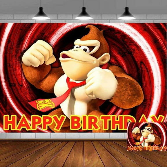 donkey kong Backdrop Banner Party Supplies Poster Movie Theme Background for Photography Kids Birthday Decorations