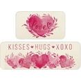 thumbnail image 1 of doreo 2 Pcs Valentine Day Kitchen Mats Love Heart Kitchen Rug Valentine''s Day Doormat Non-Slip Absorbent Floor Mat Seasonal Kitchen Decorative Mat 17x29 and 17x47 Inch(Cute Pattern), 1 of 6