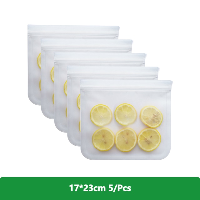 dosil 1/2/3/5Pcs Reusable Food Freezer Bags Leakproof Silicone Ziplock