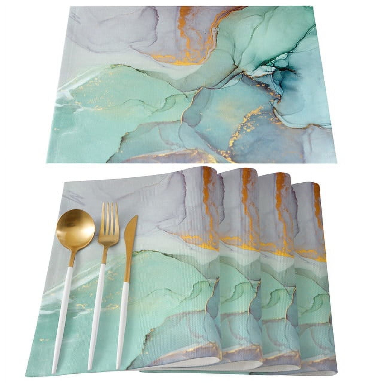 dosil Marble Aqua Table Mat Wedding Holiday Party Dining Table Placemat