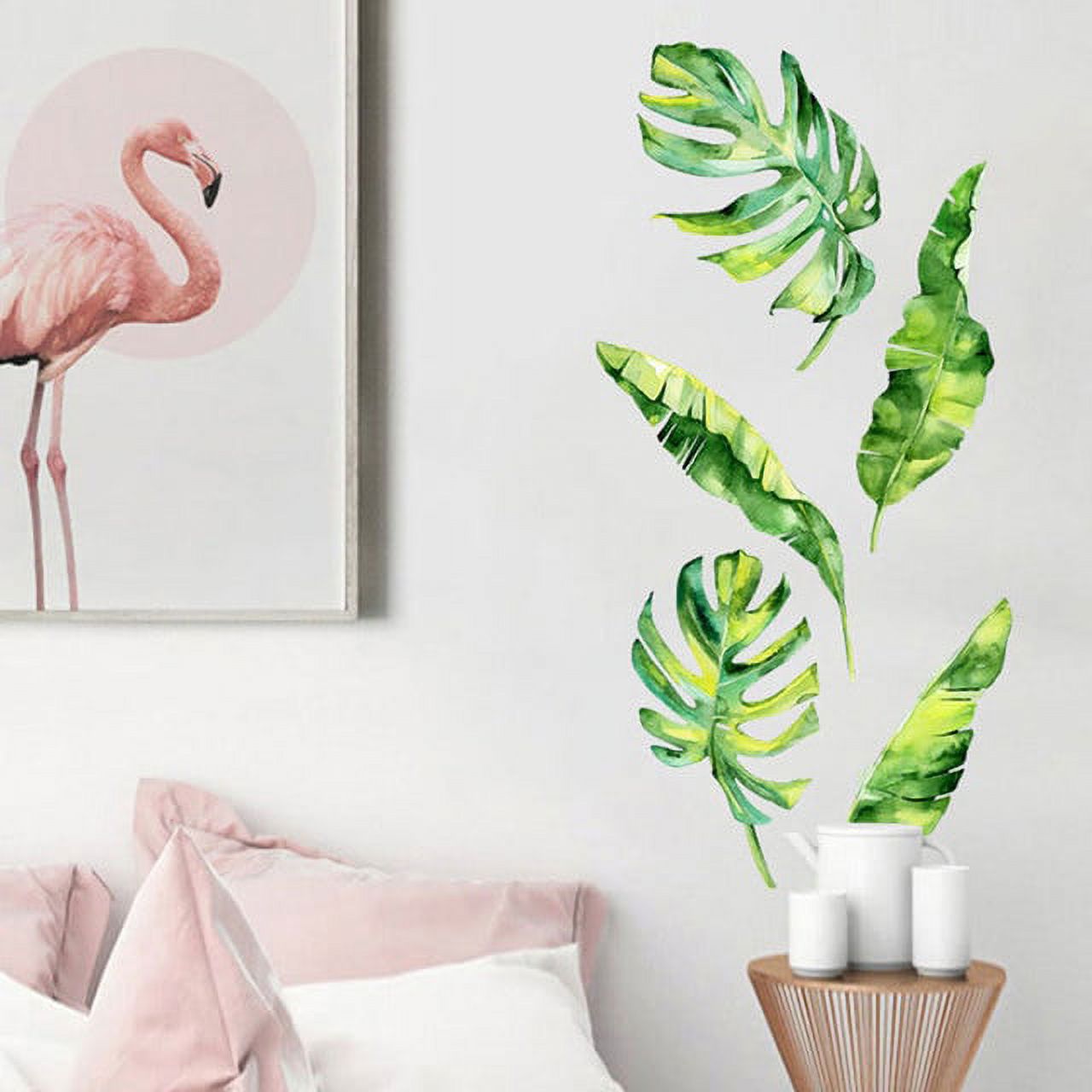 dosil Removable Tropical Leaves Flowers Bird Wall Stickers Bedroom