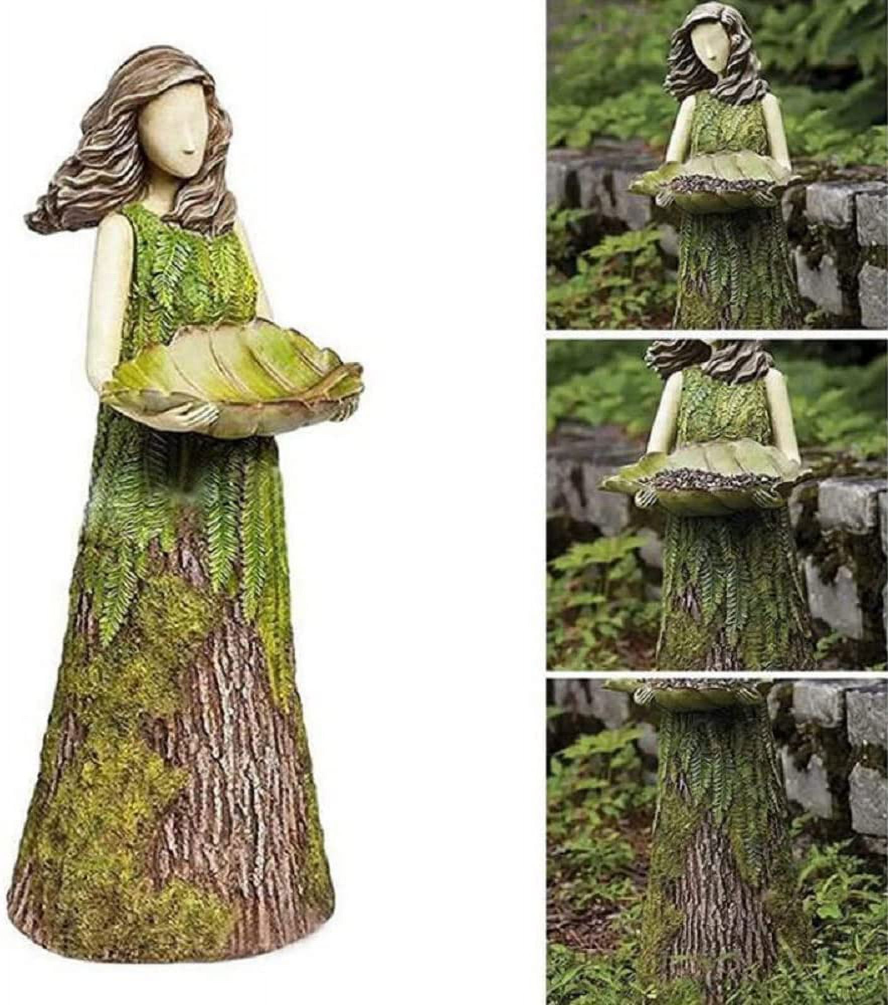 dosili Bird Feeder Bird Girl Statue Fairy Garden Figurine Goddess