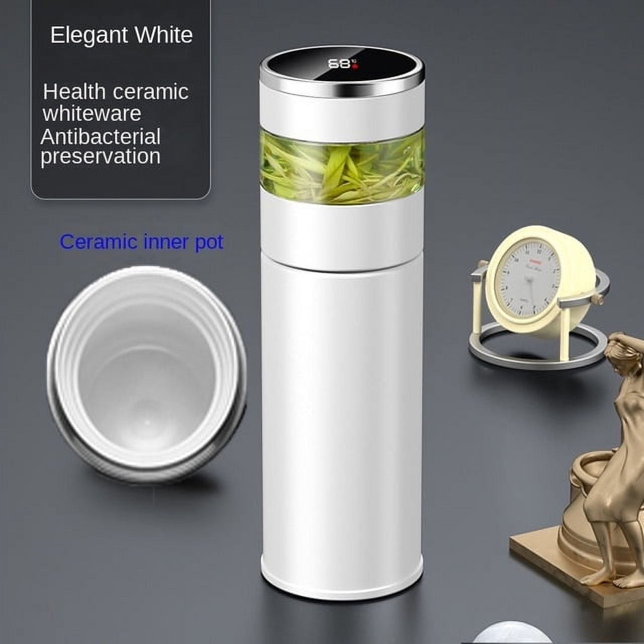 Tea Infuser Vacuum Flask Temperature Led Display 450Ml Insulated