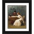thumbnail image 1 of Édouard Bisson 15x18 Black Ornate Wood Framed Double Matted Museum Art Print Titled - Question to the Cards (1889), 1 of 5