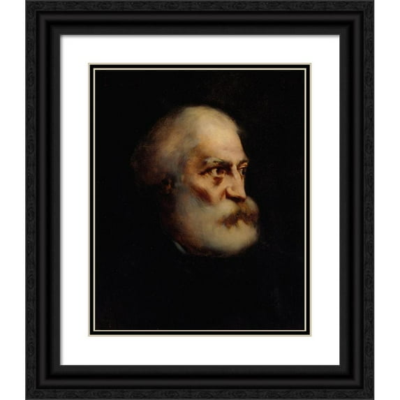 Édouard Chantalat 15x18 Black Ornate Wood Framed Double Matted Museum Art Print Titled - Portrait of Felix Pyat (1810-1889), Journalist and Politician (1888)