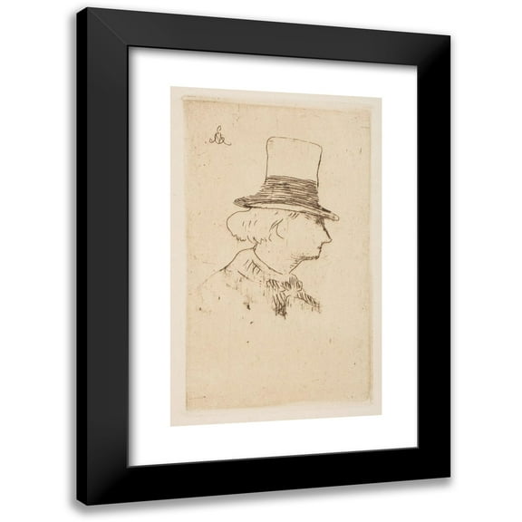 Édouard Manet 10x14 Black Modern Framed Museum Art Print Titled - Portrait of Charles Baudelaire, in Profile (1862)