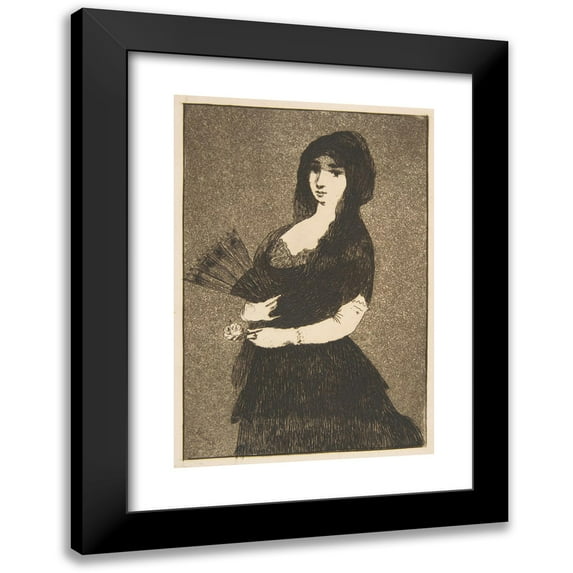 Édouard Manet 11x14 Black Modern Framed Museum Art Print Titled - Exotic Flower (1868)