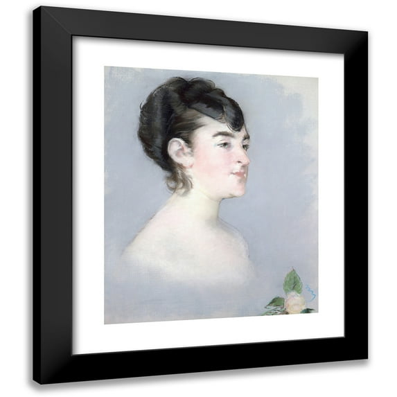 Édouard Manet 12x14 Black Modern Framed Museum Art Print Titled - Mademoiselle Isabelle Lemonnier (1857-1926) (1879-82)