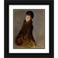 thumbnail image 1 of Édouard Manet 12x14 Black Ornate Wood Framed Double Matted Museum Art Print Titled: Portrait of Isabelle Lemonnier with a Muff (About 1879-80), 1 of 5